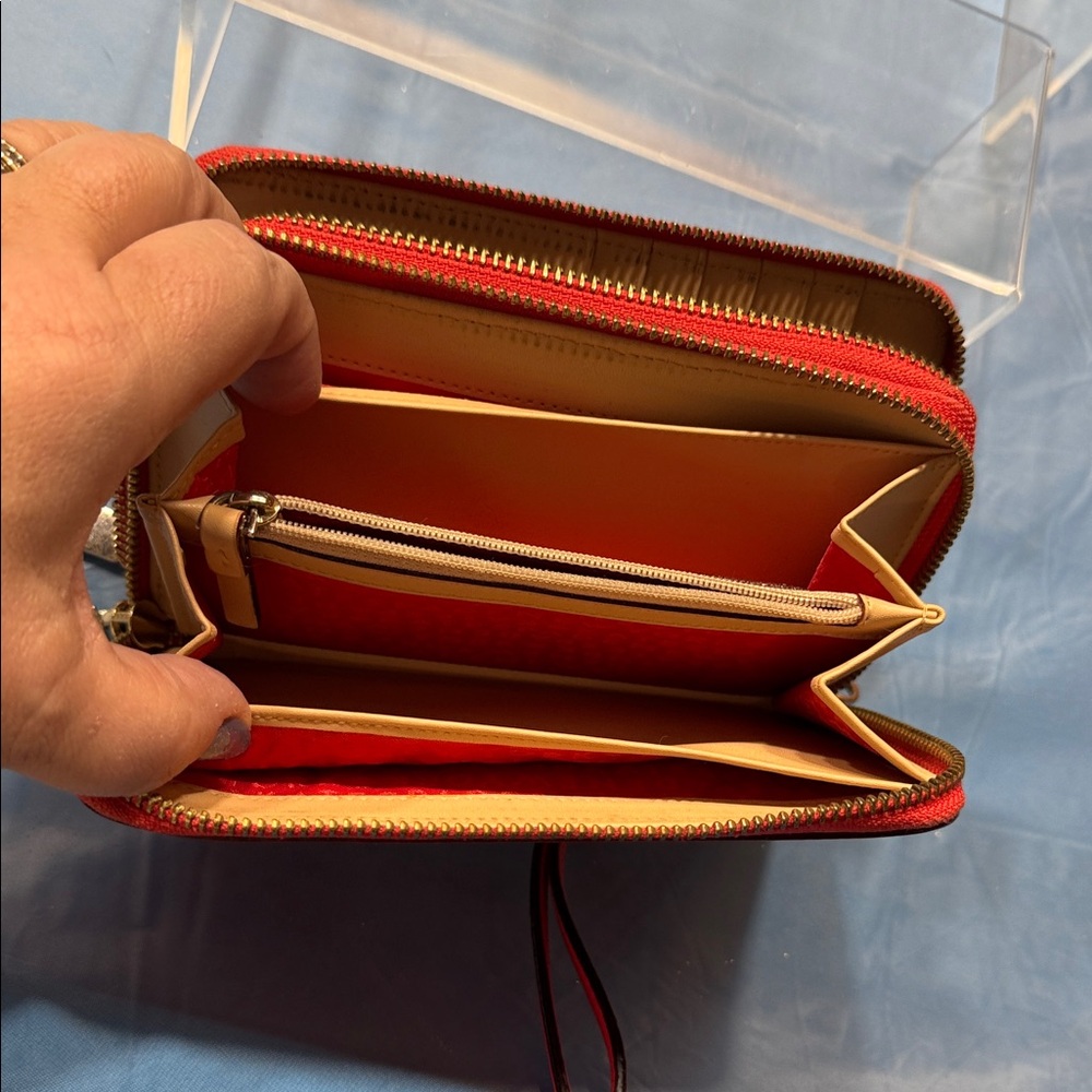 Kate Spade Vibrant orange/peach Dark Wristlet Clutch - Picture 7 of 11